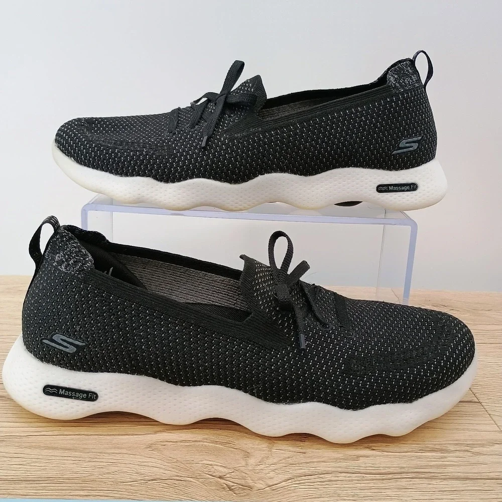 Skechers Massage Fit Women's Slip On Shoes Black Casual Walking Lightweight 8.5